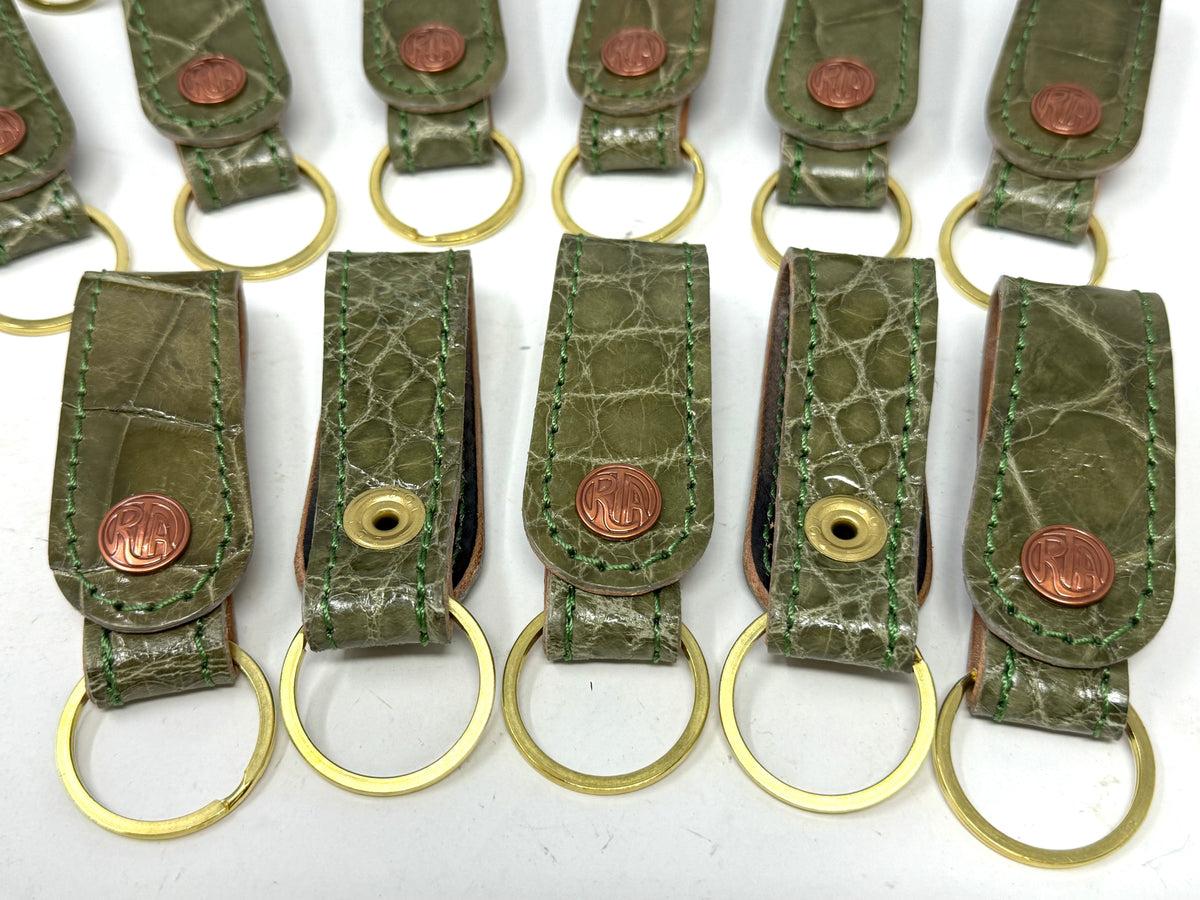 Alligator Leather Belt Loops - Army Green “Yoda”