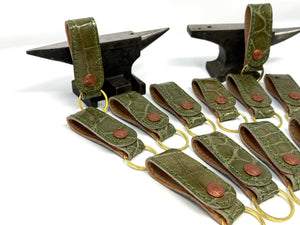 Alligator Leather Belt Loops - Army Green “Yoda”