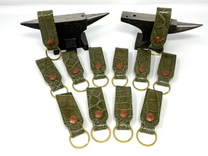 Alligator Leather Belt Loops - Army Green “Yoda”