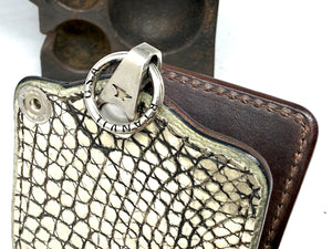 Anvil 5G Bifold Leather Chain Wallet - Antique Vanilla American Alligator