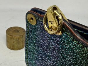 Anvil 5G Bifold Leather Chain Wallet - Aurora Hologram Stingray - Anvil Customs