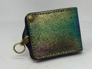 Anvil 5G Bifold Leather Chain Wallet - Aurora Hologram Stingray - Anvil Customs