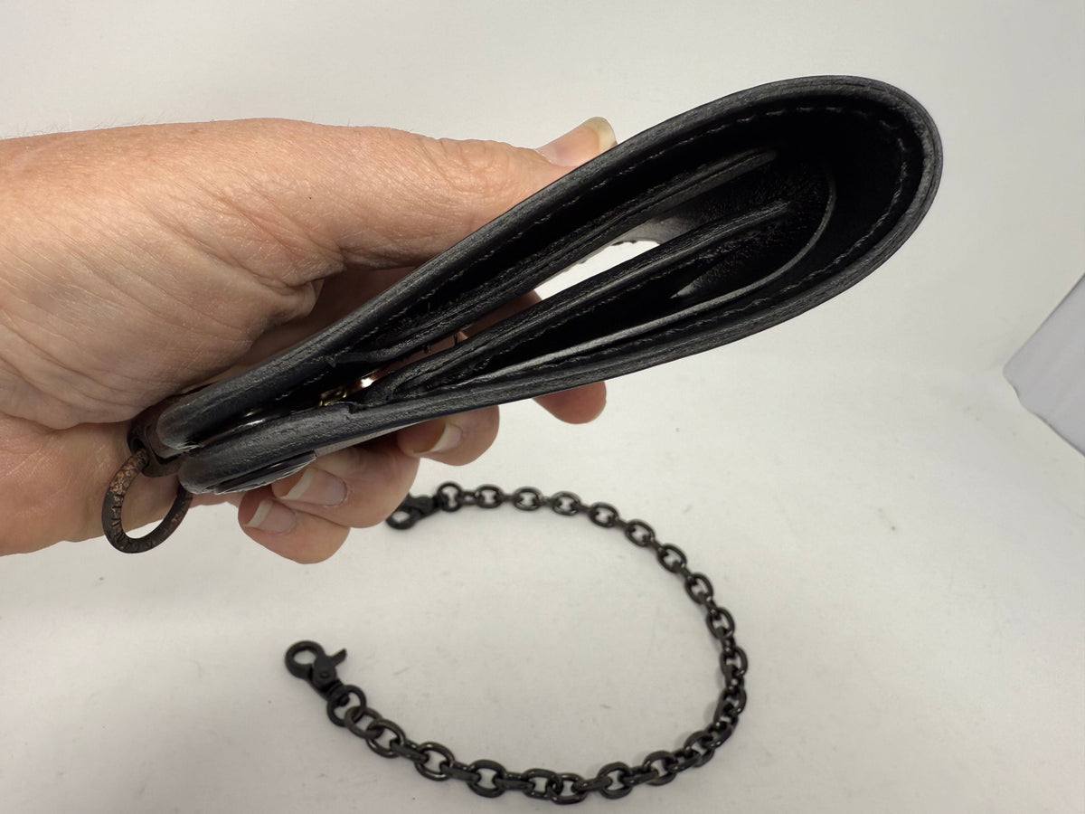 ANVIL 5G Bifold Leather Chain Wallet - Black Hermann Oak