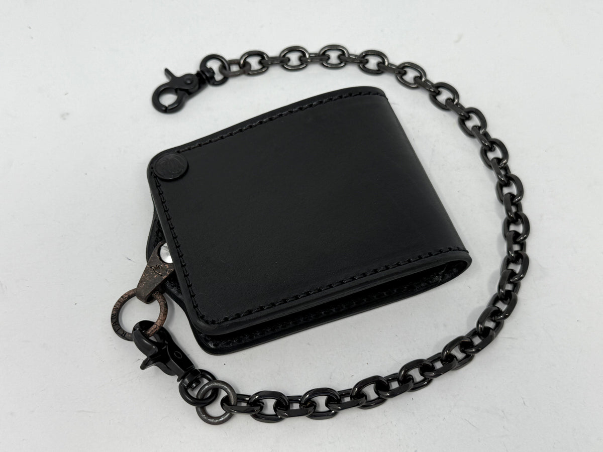 ANVIL 5G Bifold Leather Chain Wallet - Black Hermann Oak