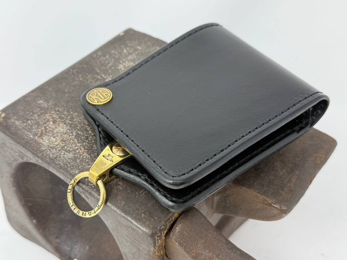 ANVIL 5G Bifold Leather Chain Wallet - Black Hermann Oak