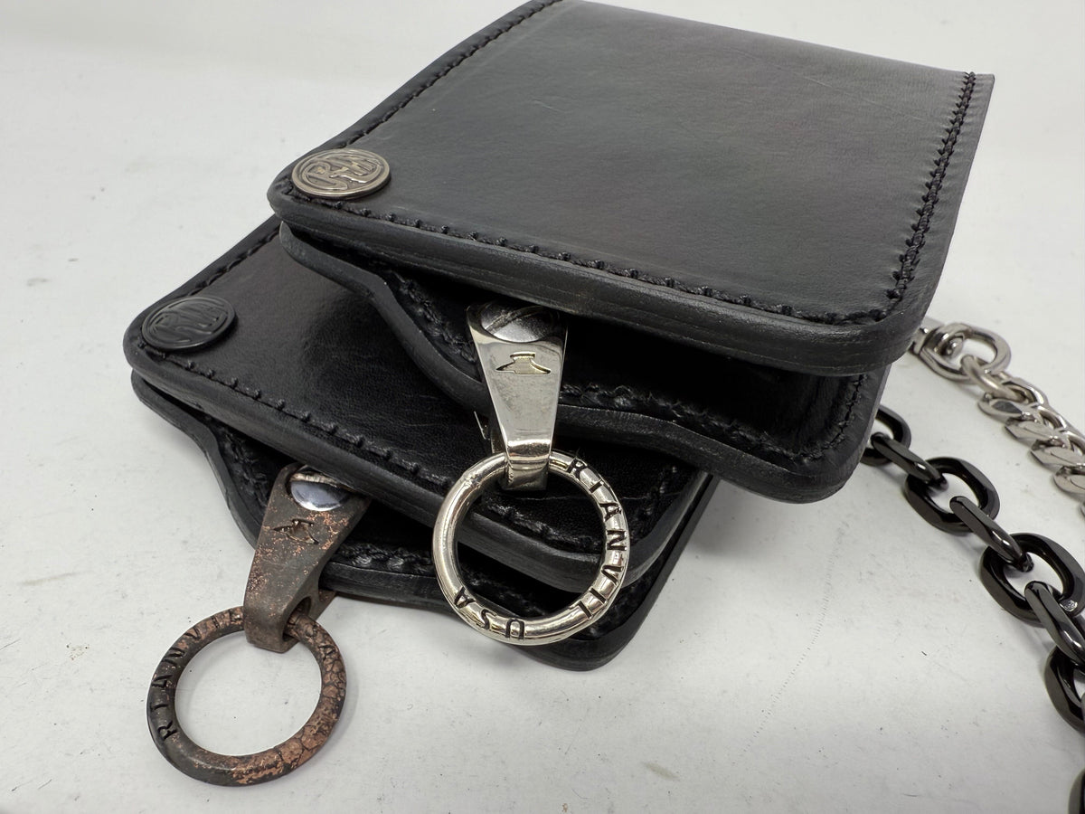ANVIL 5G Bifold Leather Chain Wallet - Black Hermann Oak