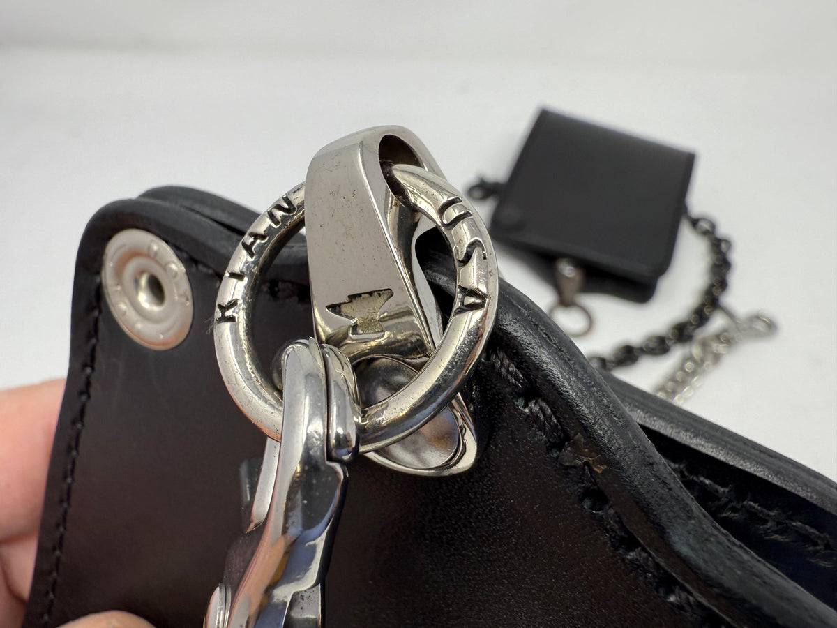 ANVIL 5G Bifold Leather Chain Wallet - Black Hermann Oak