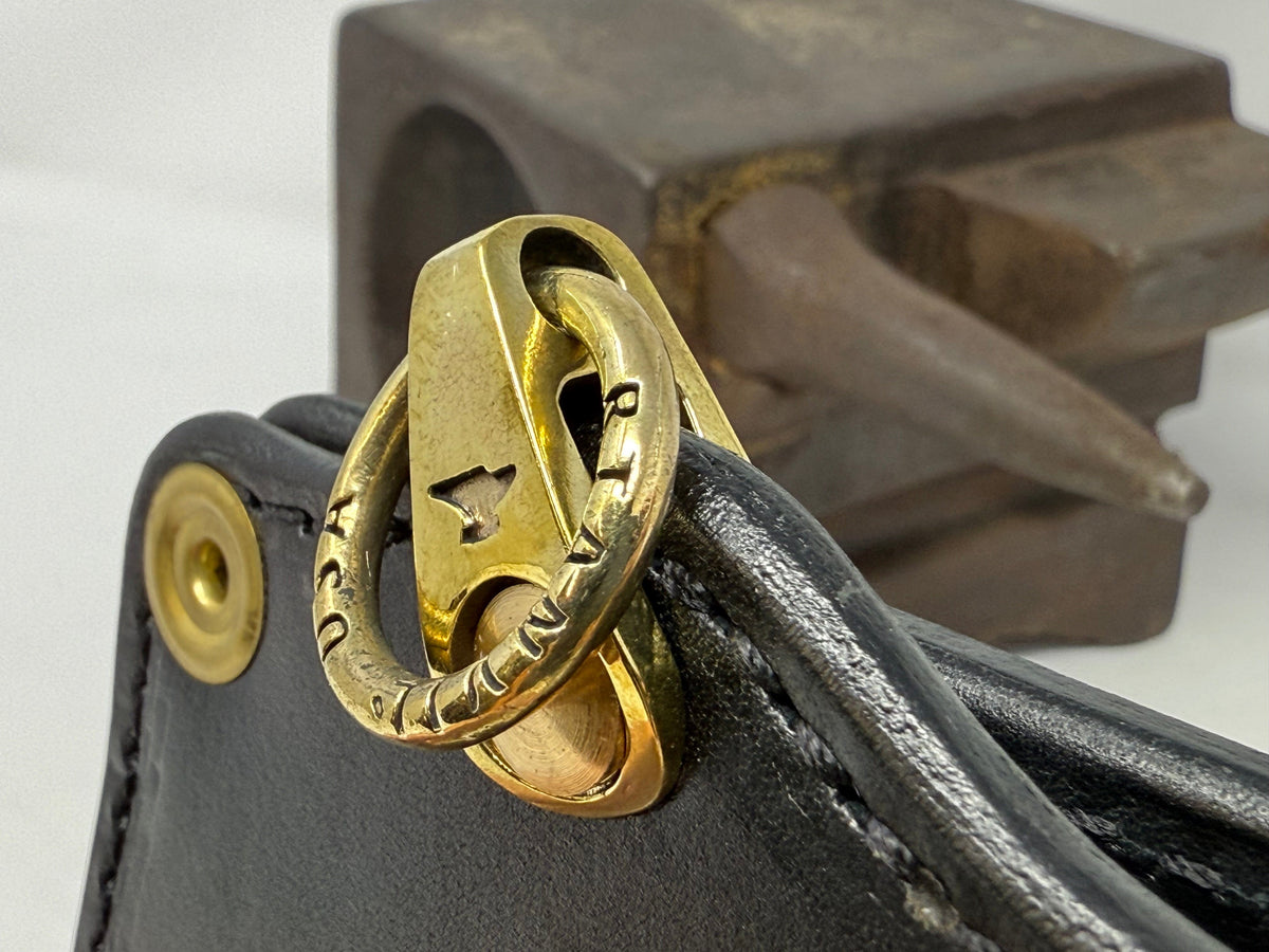 ANVIL 5G Bifold Leather Chain Wallet - Black Hermann Oak