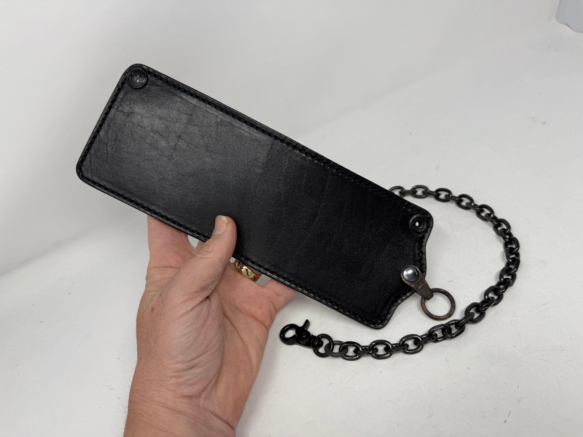 ANVIL 5G Bifold Leather Chain Wallet - Black Hermann Oak