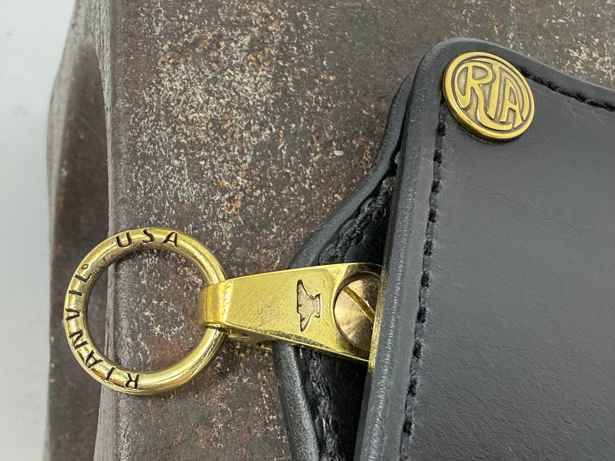 ANVIL 5G Bifold Leather Chain Wallet - Black Hermann Oak