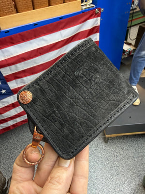 Anvil 5G Bifold Leather Chain Wallet - Black Hippo