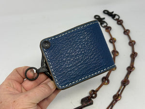 ANVIL 5G Bifold Leather Chain Wallet - Blue Shark