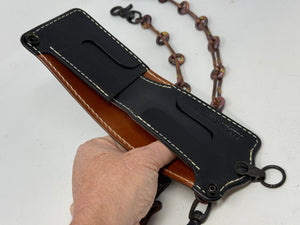 ANVIL 5G Bifold Leather Chain Wallet - Blue Shark