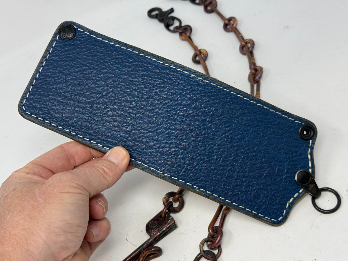 ANVIL 5G Bifold Leather Chain Wallet - Blue Shark