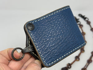 ANVIL 5G Bifold Leather Chain Wallet - Blue Shark