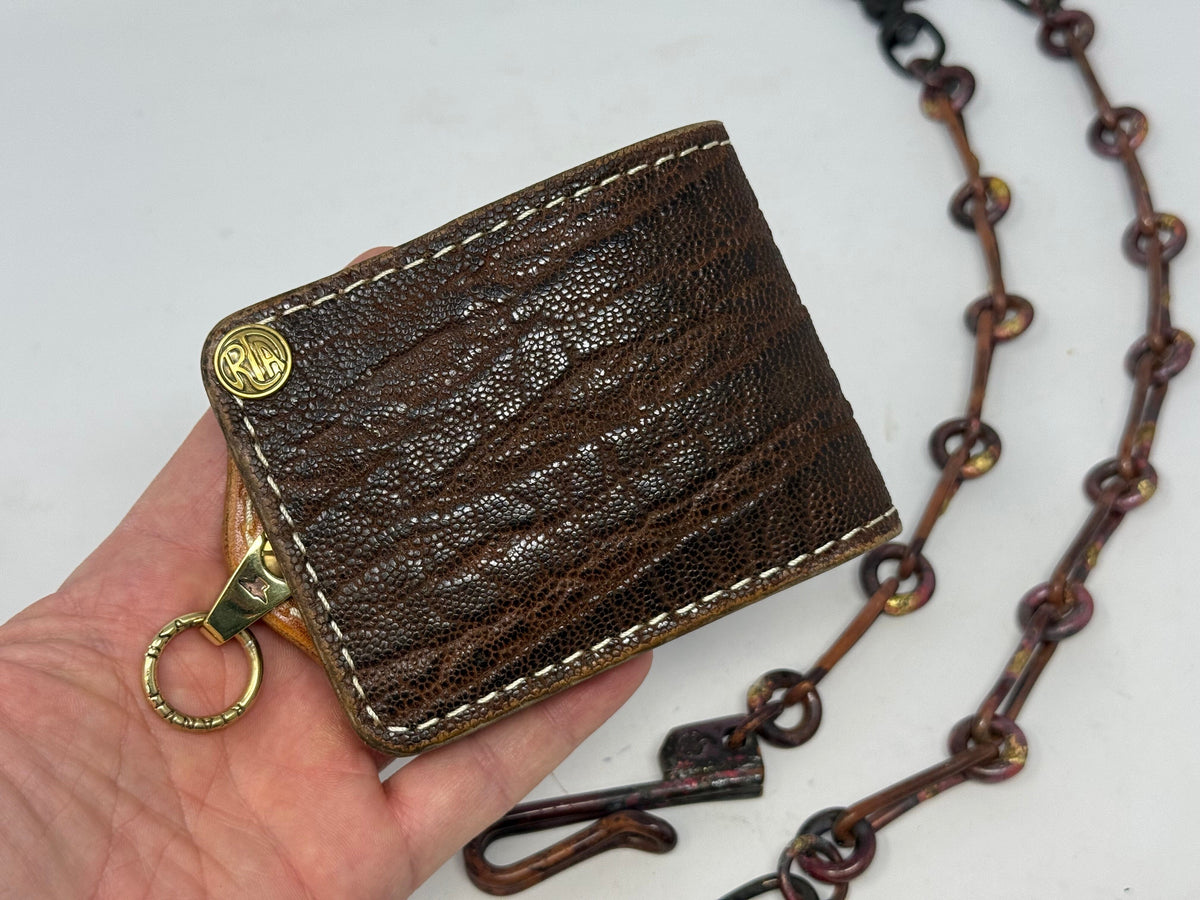 ANVIL 5G Bifold Leather Chain Wallet - Brown Elephant