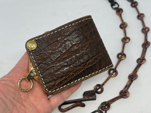 ANVIL 5G Bifold Leather Chain Wallet - Brown Elephant
