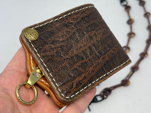 ANVIL 5G Bifold Leather Chain Wallet - Brown Elephant