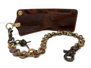 ANVIL 5G Bifold Leather Chain Wallet - Burgundy Shell Cordovan