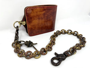 ANVIL 5G Bifold Leather Chain Wallet - Burgundy Shell Cordovan