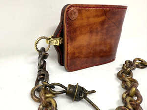 ANVIL 5G Bifold Leather Chain Wallet - Burgundy Shell Cordovan
