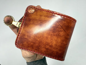 ANVIL 5G Bifold Leather Chain Wallet - Burgundy Shell Cordovan