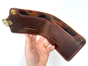 ANVIL 5G Bifold Leather Chain Wallet - Burgundy Shell Cordovan