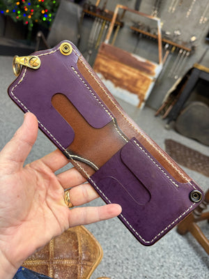 ANVIL 5G Bifold Leather Chain Wallet - Clay Alligator - Anvil Customs