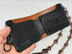 ANVIL 5G Bifold Leather Chain Wallet - Cognac Elephant