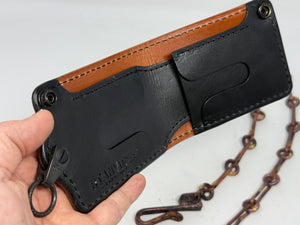 ANVIL 5G Bifold Leather Chain Wallet - Cognac Elephant