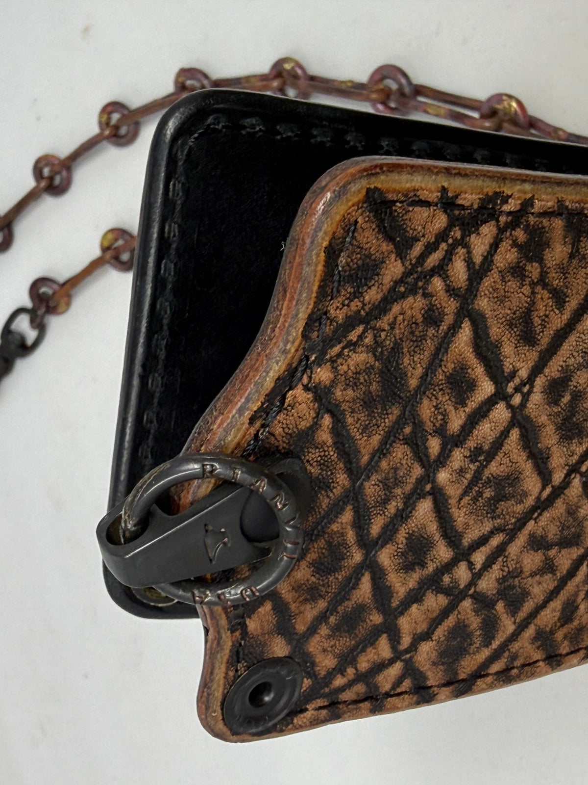 ANVIL 5G Bifold Leather Chain Wallet - Cognac Elephant