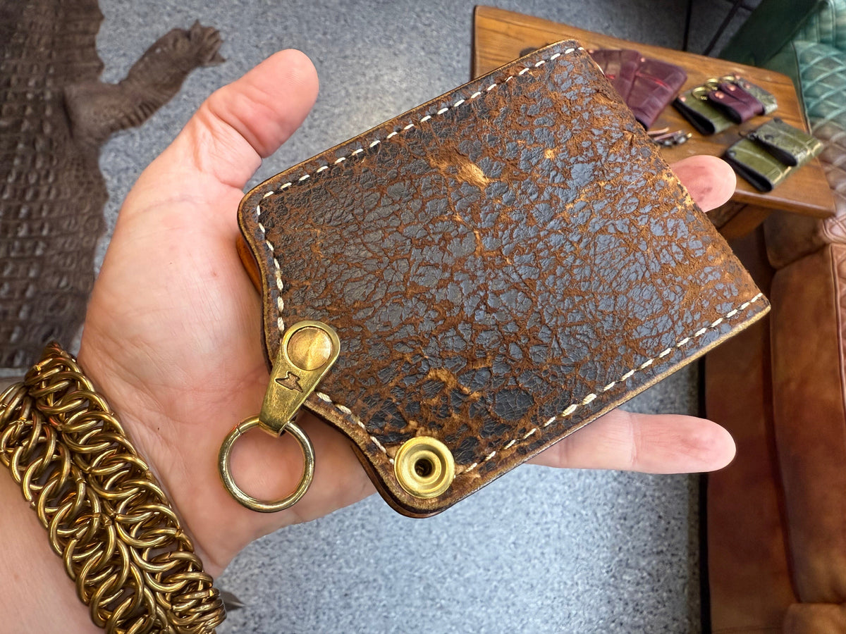 Anvil 5G Bifold Leather Chain Wallet - “Fallout” Lambskin