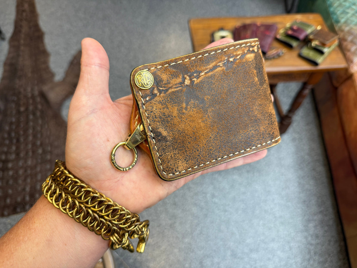 Anvil 5G Bifold Leather Chain Wallet - “Fallout” Lambskin