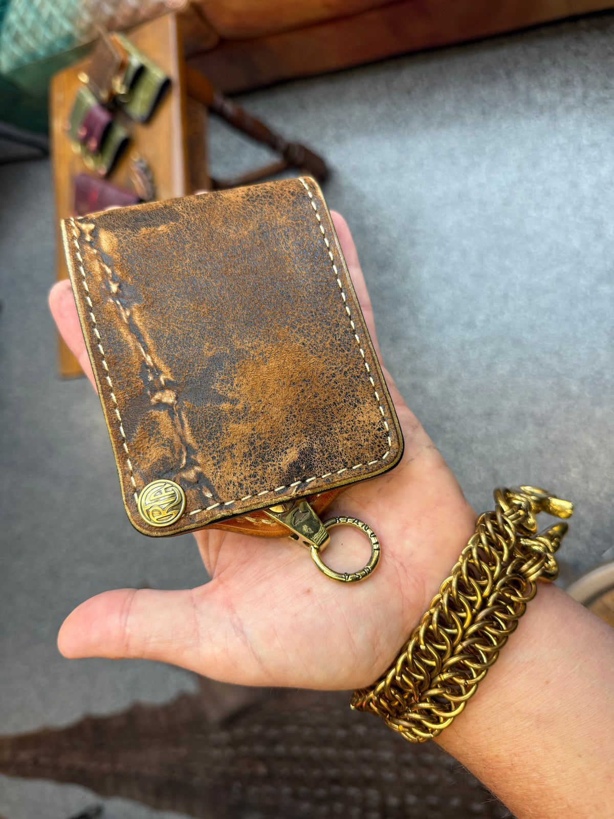 Anvil 5G Bifold Leather Chain Wallet - “Fallout” Lambskin