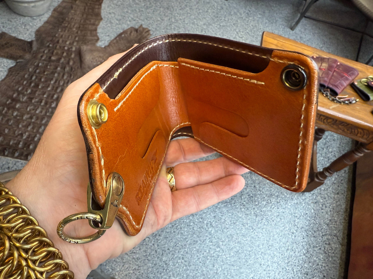 Anvil 5G Bifold Leather Chain Wallet - “Fallout” Lambskin