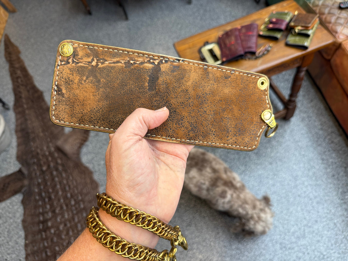 Anvil 5G Bifold Leather Chain Wallet - “Fallout” Lambskin