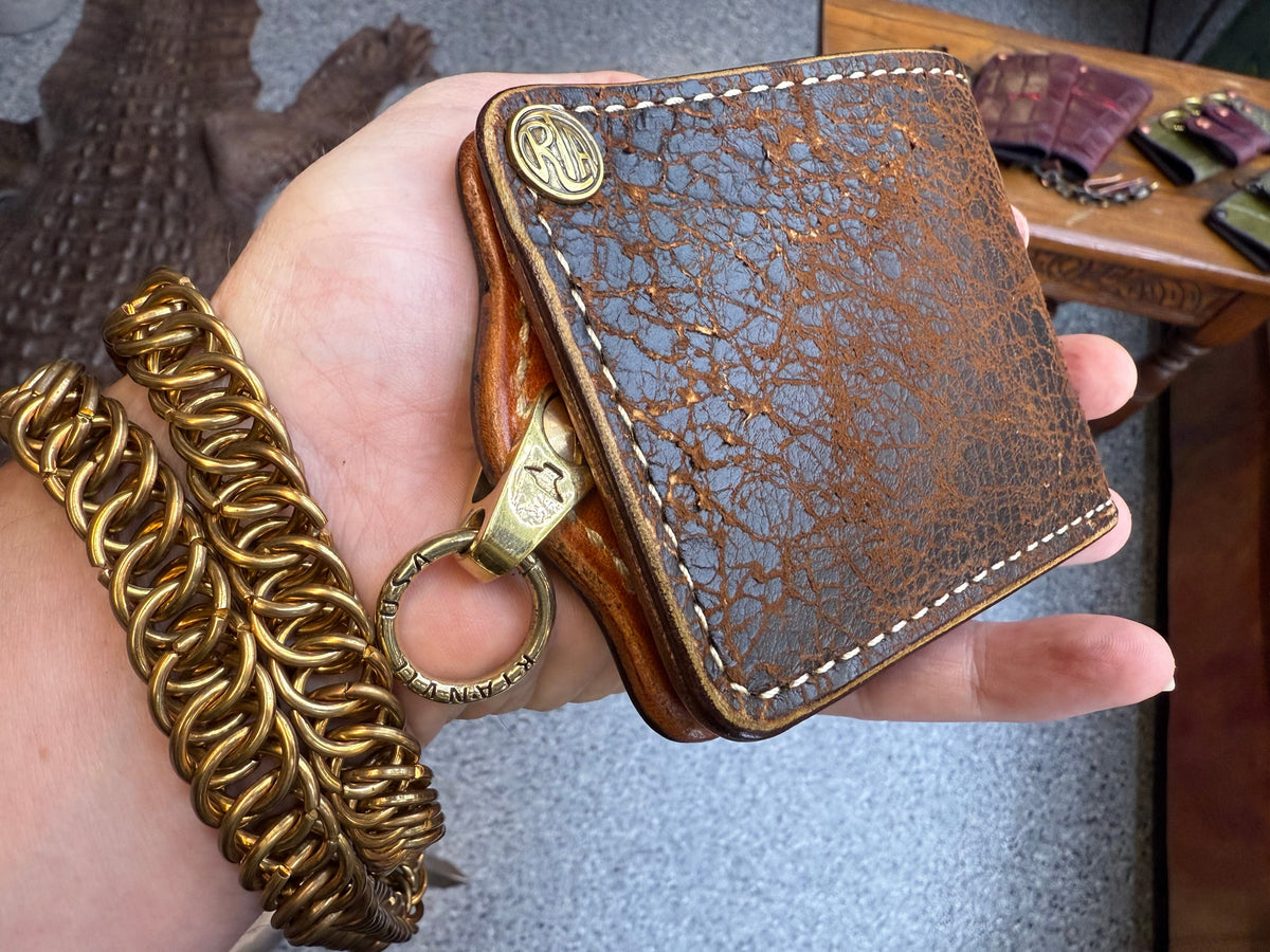 Anvil 5G Bifold Leather Chain Wallet - “Fallout” Lambskin