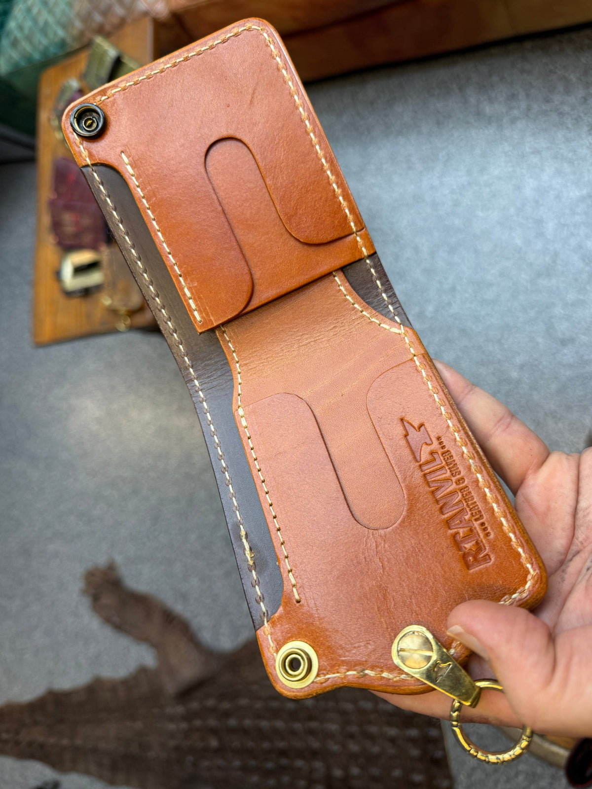 Anvil 5G Bifold Leather Chain Wallet - “Fallout” Lambskin