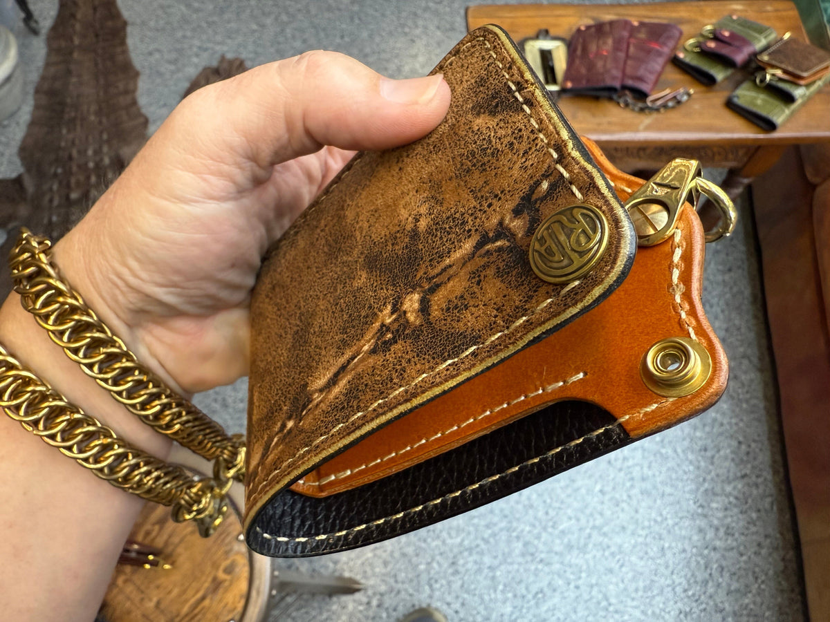 Anvil 5G Bifold Leather Chain Wallet - “Fallout” Lambskin