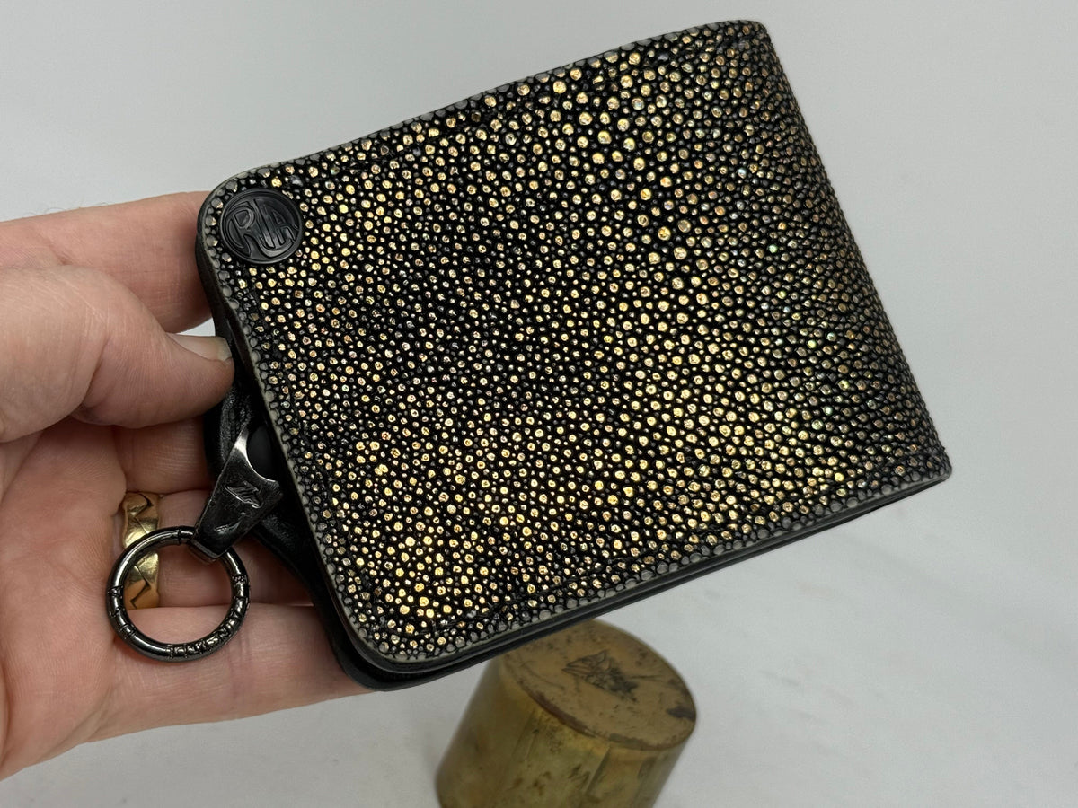 Anvil 5G Bifold Leather Chain Wallet - Gold Stingray
