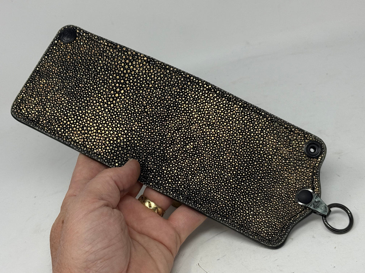Anvil 5G Bifold Leather Chain Wallet - Gold Stingray