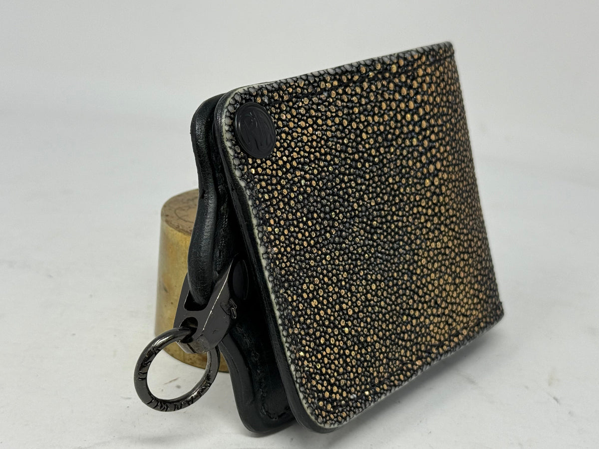 Anvil 5G Bifold Leather Chain Wallet - Gold Stingray