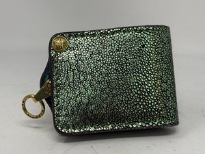 Anvil 5G Bifold Leather Chain Wallet - Metallic Emerald Stingray