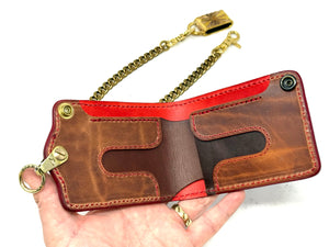 Anvil 5G Bifold Leather Chain Wallet - Metallic Red Stingray