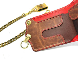 Anvil 5G Bifold Leather Chain Wallet - Metallic Red Stingray