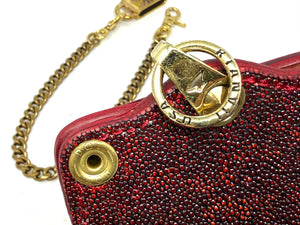 Anvil 5G Bifold Leather Chain Wallet - Metallic Red Stingray