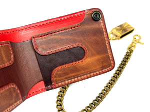 Anvil 5G Bifold Leather Chain Wallet - Metallic Red Stingray