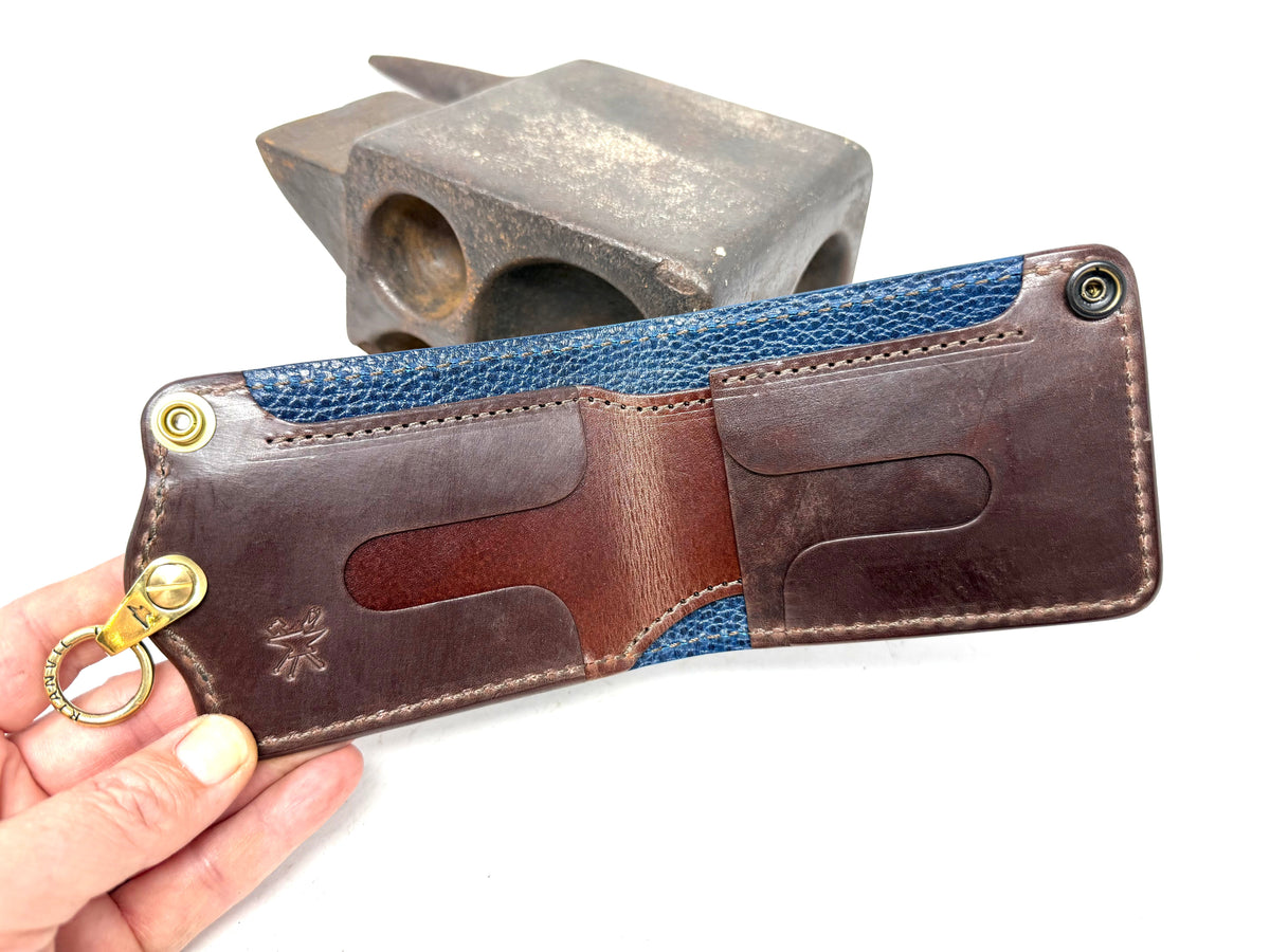 Anvil 5G Bifold Leather Chain Wallet - Nubuck Forrest Green American Alligator