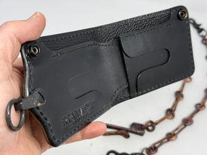 Anvil 5G Bifold Leather Chain Wallet - Nubuck Green American Alligator