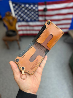 Anvil 5G Bifold Leather Chain Wallet - Nubuck Green American Alligator